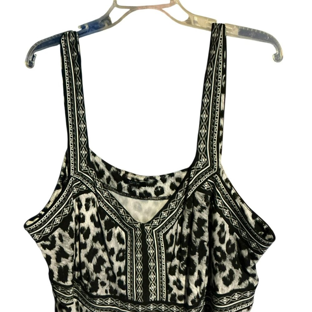 Apt 9 Black/Leopard Maxi Dress 2X Bust=24 Waist=26 Length-=50 Poly/Spandex - Picture 2 of 6
